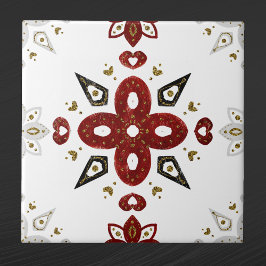 Azulejo Gráfico nórdico de oro rojo azul escandinavo