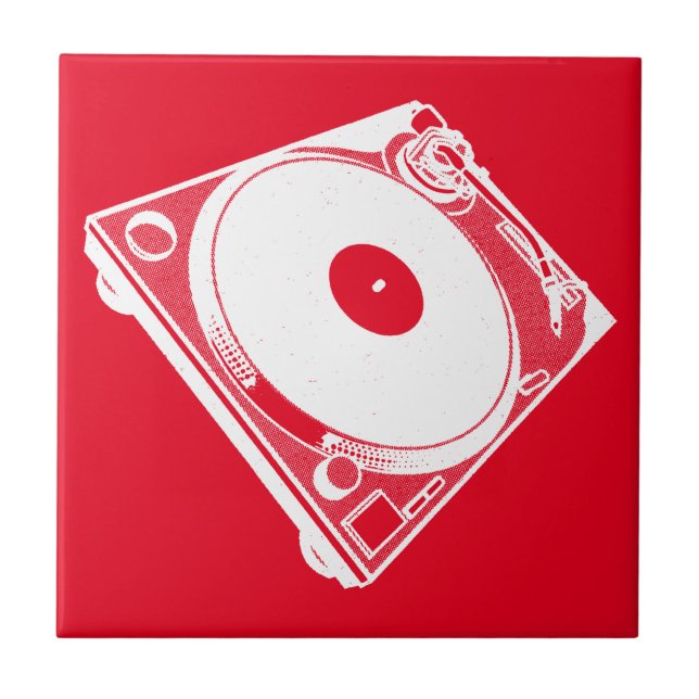 Azulejo Gráfico retro girable en blanco (Frente)