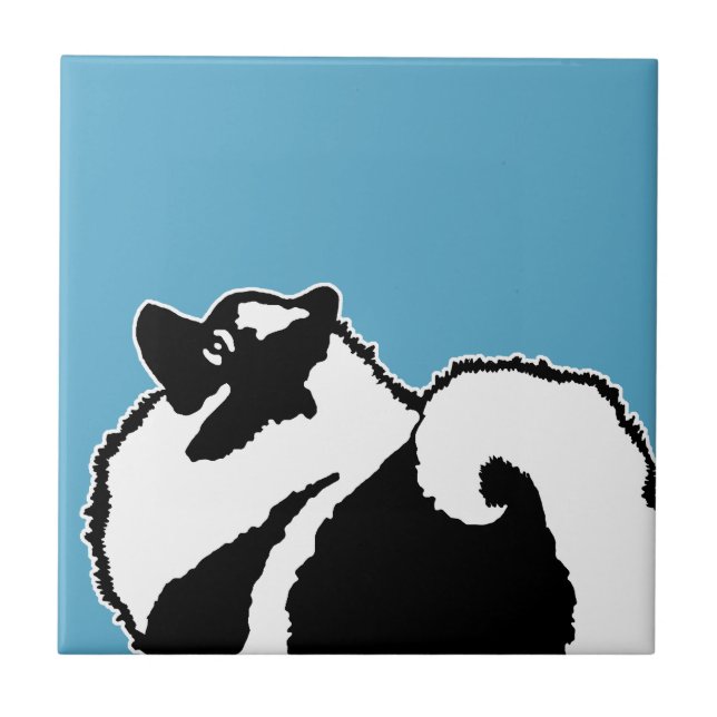 Azulejo Gráficos de Keeshond - Arte de perro original lind (Frente)