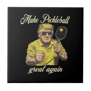 Azulejo Gráficos Divertidos para Amantes de Pickleball Pel