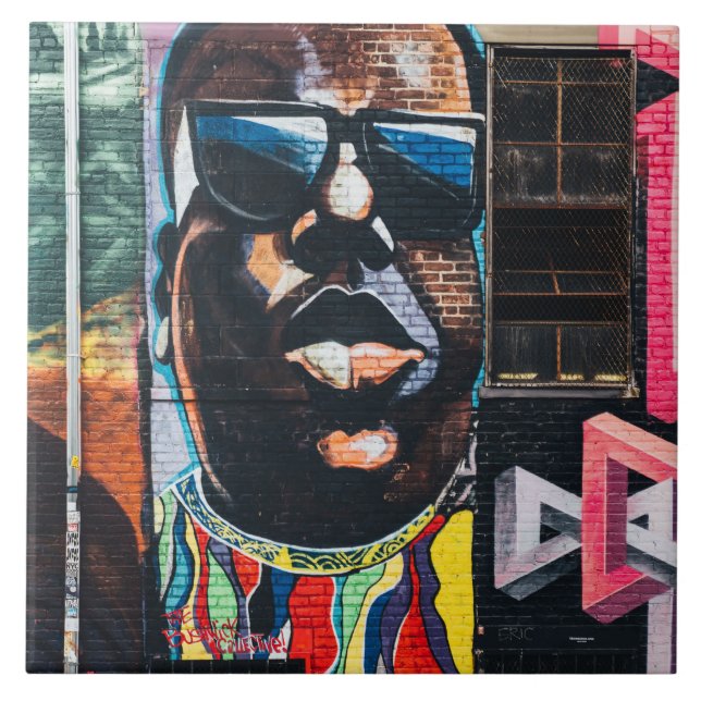 Azulejo Grafiti colorido afroamericano (Frente)