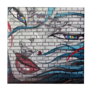 Azulejo Grafiti de chica asiática 