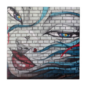 Azulejo Grafiti de chica asiática