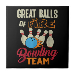 Azulejo Gran Balls Fire Bowling Team Shirt Funny Vintage