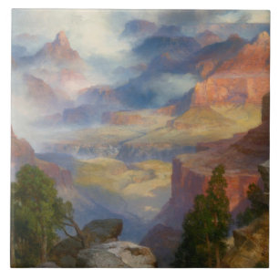 Azulejo Gran Cañón en niebla (por Thomas Moran)