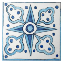 Azulejo Gran cerámica de estilo siciliano, azul. P5-Azul