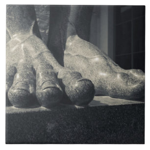 Azulejo Gran edificio de Ermita, pie de escultura