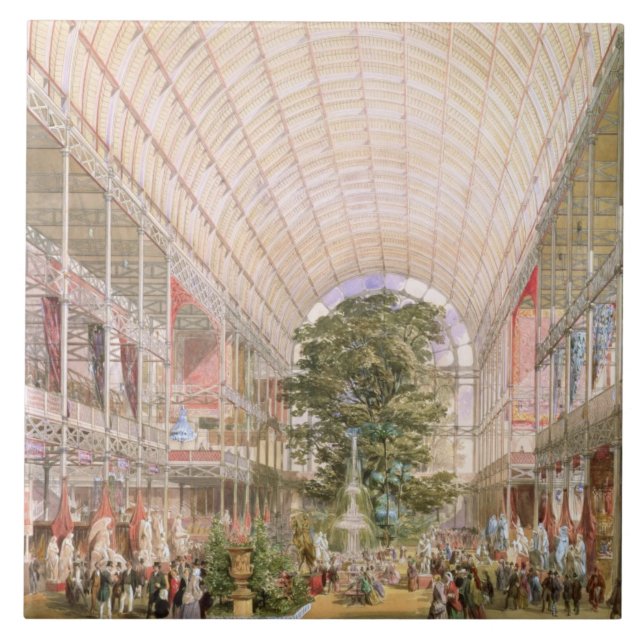 Azulejo Gran exposición de 1851. Decoración del transe (Frente)