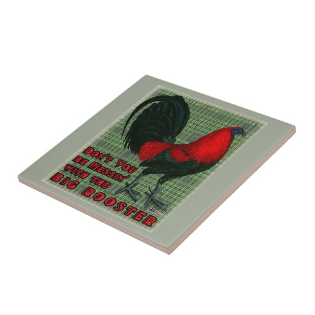Azulejo Gran Gallo Rojo (Lado)
