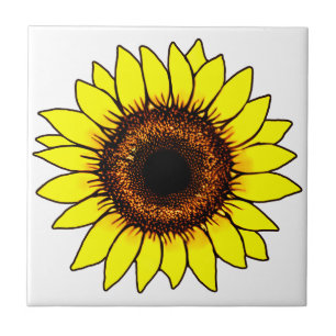 Azulejo Gran Girasol Amarillo Dorado