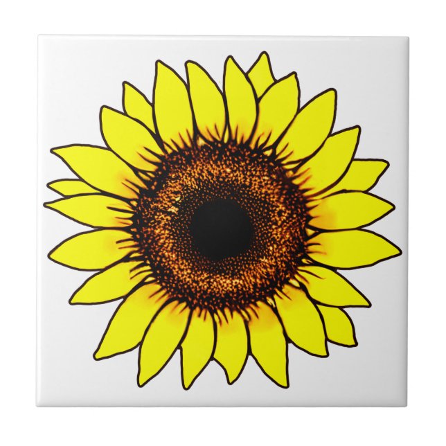 Azulejo Gran Girasol Amarillo Dorado (Frente)