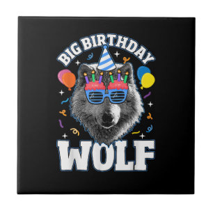 Azulejo Gran Lobo de Cumpleaños para Lobos