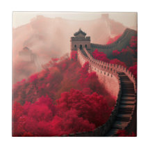 Gran Muralla de China en otoño - Rojo escénico