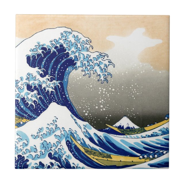 Azulejo Gran onda del ~ Hokusai de Kanagawa (Frente)