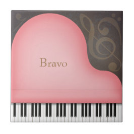 Azulejo Gran Piano Rosa Personalizado Música Romántica