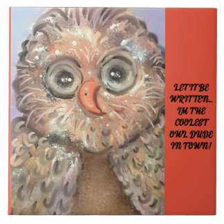 Azulejo Gran Tile De Cerámica Graciosa, Whimsical, Lechuza