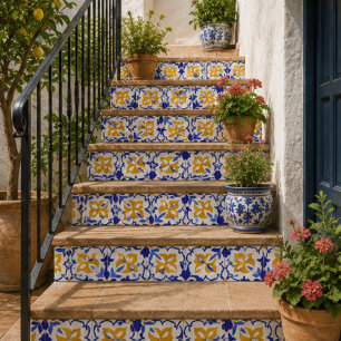 Azulejo Granada Radiance Sunlit Blue and Gold Mediterranea