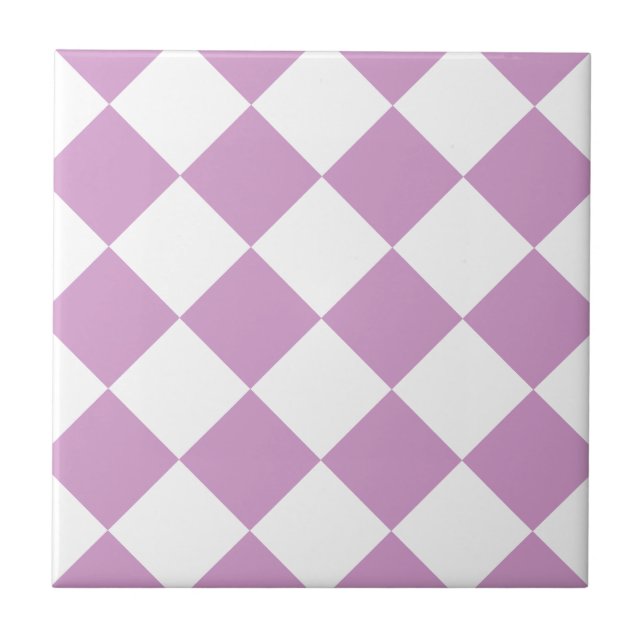 Azulejo Grande a cuadros de Diag - blanco y (Frente)