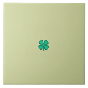 Azulejo grande verde claro trébol irlandés de 4 ho