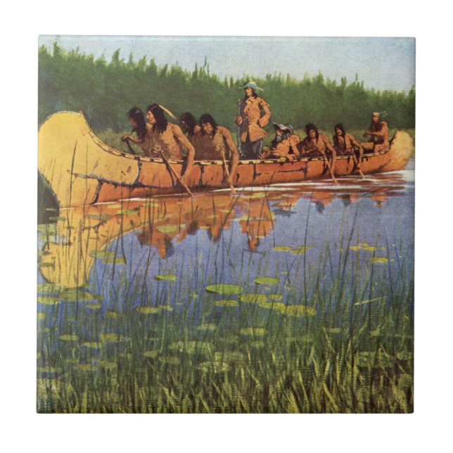 Azulejo Grandes exploradores de Remington, pioneros de la  (Frente)