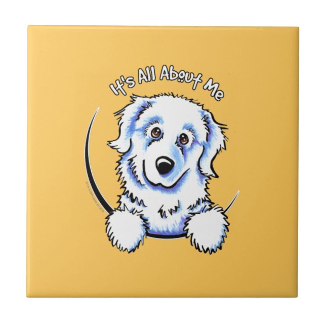 Azulejo Grandes Pirineos Todo gira en torno a mí (Frente)