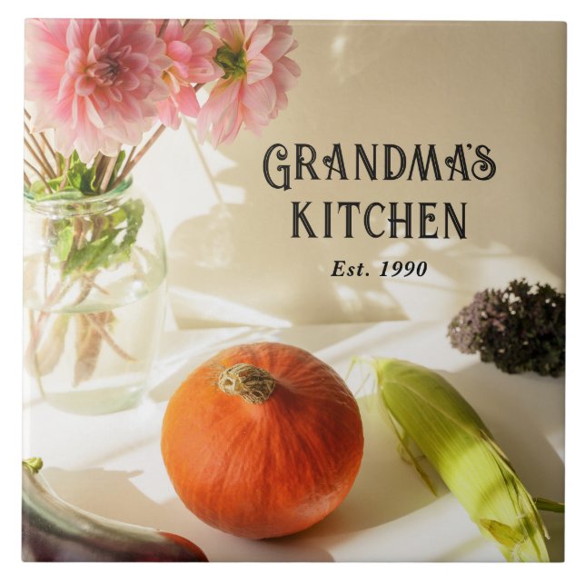 Azulejo Grandma's Kitchen Personalized Ceramic Tile Gift (Frente)