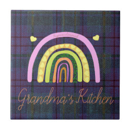 Azulejo Grandma's Kitchen Rainbow 'Happiness is Homemade' 