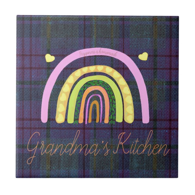 Azulejo Grandma's Kitchen Rainbow 'Happiness is Homemade'  (Frente)