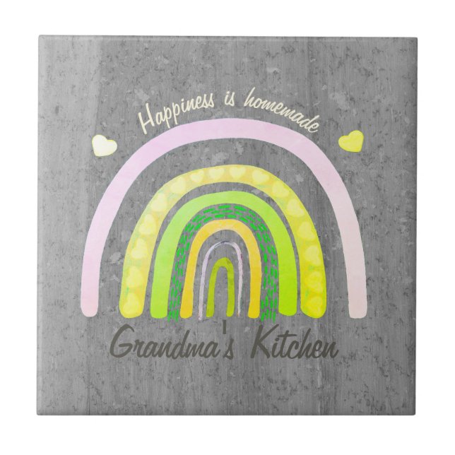 Azulejo Grandma's Kitchen Rainbow 'Happiness is Homemade'  (Frente)