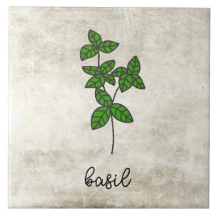 Azulejo Granja de Basil de hierbas rústicas