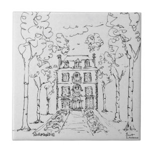 Azulejo Granja de caballos de granja Normandía, Francia