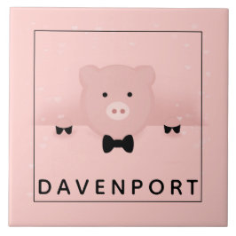 Azulejo Granja de cría de cerdos rosados caprichosos