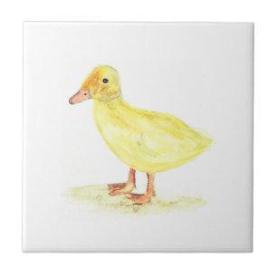 Azulejo Granja de patitos animales acuarela arte de corral