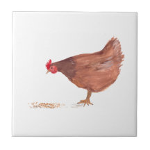 Granja de pollo Hen Animales acuarela Arte de corr