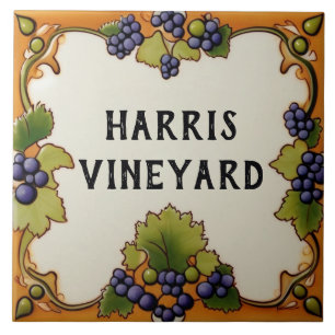 Azulejo Granja de uva vitícola Personalizado Casa Nombre R