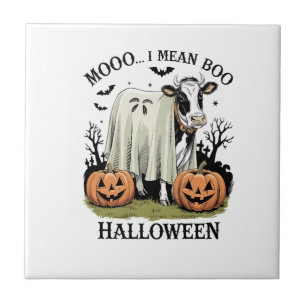 Azulejo Granja de Vacas Vintage de Halloween