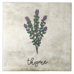 Azulejo Granja Rustic Herbs Thyme<br><div class="desc">Hierbas de tomate en un ambiente rústico. Guión simple. Se utilizó una simple acuarela para hacer esta cerámica de granja.</div>