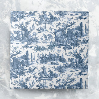 Azulejo Granja Rústica Vintage Toile-Blue & White