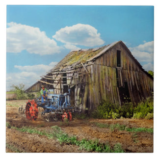 Azulejo Granja - Tractor - Roto pero todavía útil 1939