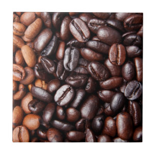 Azulejo Granos de café - luz entera y oscuridad asadas
