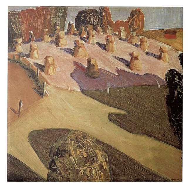 Azulejo Grant Wood - Paisaje de Iowa (Frente)