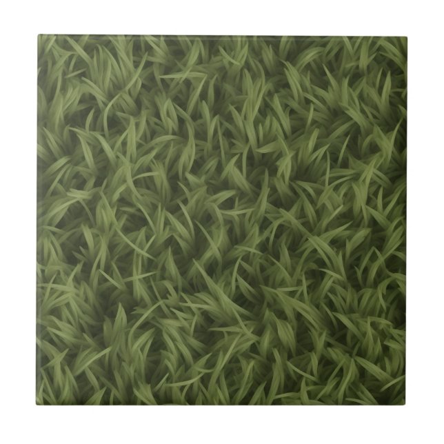 Azulejo Grasa artificial falsa Grasa verde oscuro (Frente)