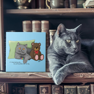 Azulejo Gray Cat Teddy Bear