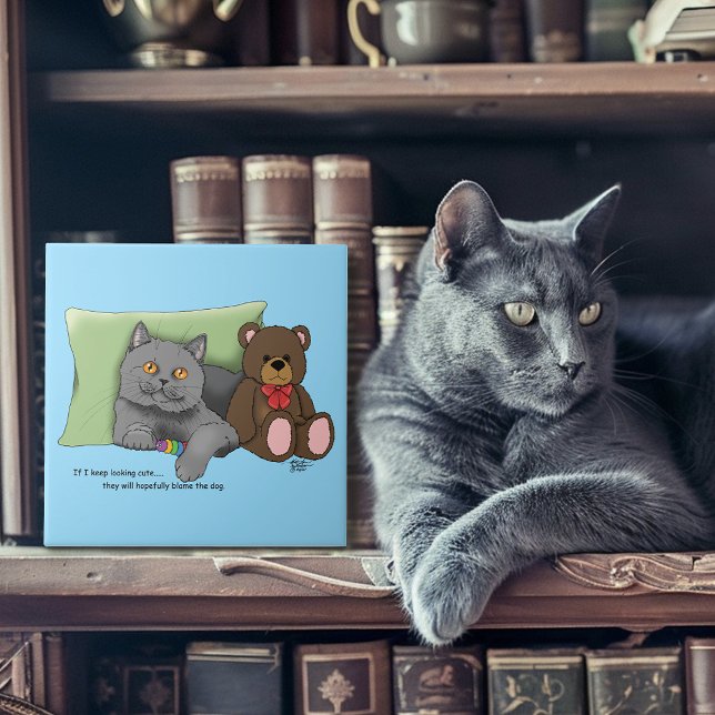 Azulejo Gray Cat Teddy Bear (Subido por el creador)