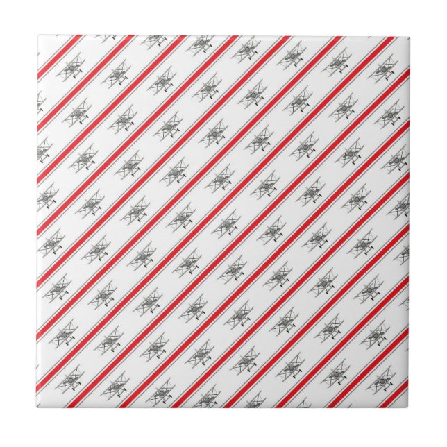 Azulejo Gray Plane Red Lines Airplanes Pilot Plane (Frente)