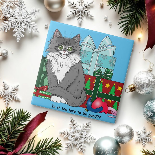 Azulejo Gray White Navidades Kitten (Subido por el creador)