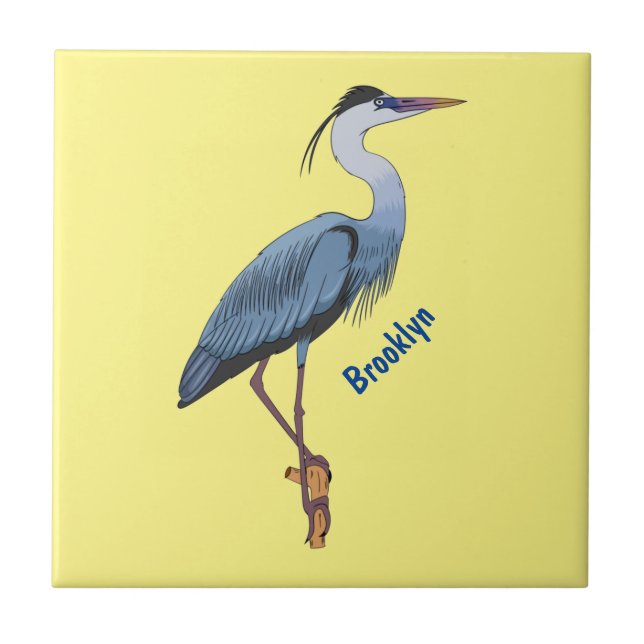 Azulejo Great blue heron cartoon illustration  (Frente)