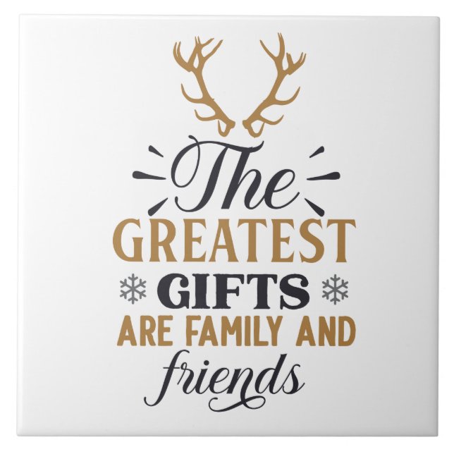 Azulejo Greatest Gifts Family and Friends Word Art (Frente)