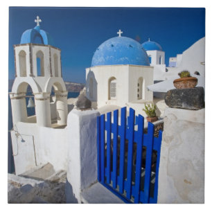 Azulejo Grecia e isla griega de Santorini ciudad de Oia 3