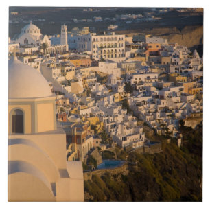 Azulejo Grecia e isla griega de Santorini pueblo de